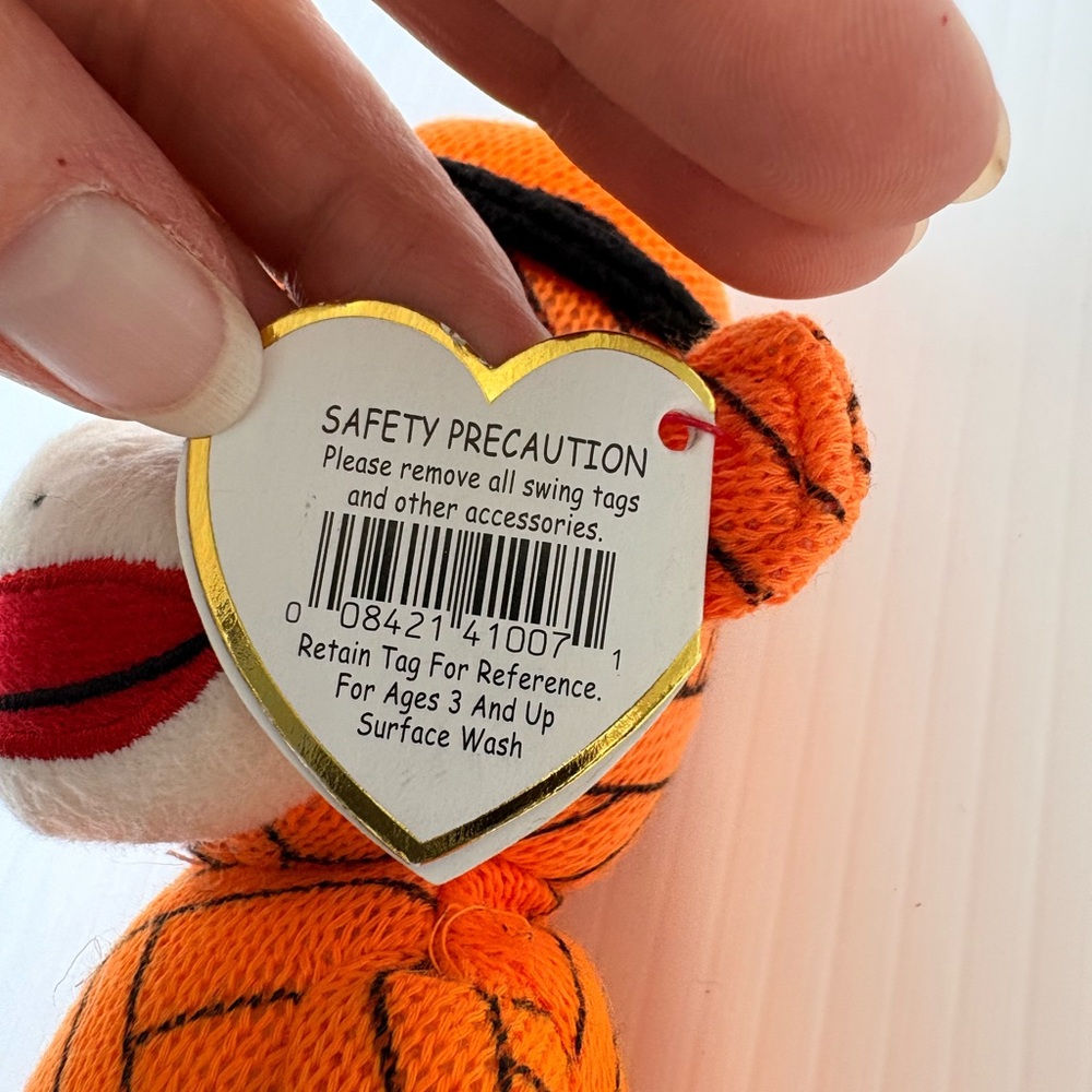 Ty Beanie Babies Mummy Sock Monkey Orange & Cream Plush Birthday June 13, 2013 - Picture 6 of 6